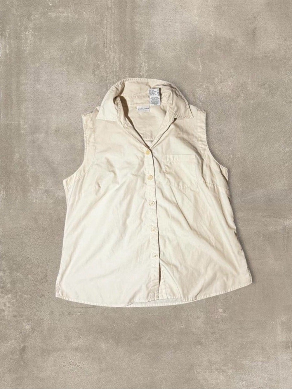 White Stag cream sleeveless button-up